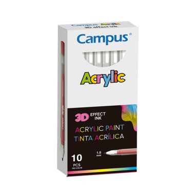 Rotuladores Acrílicos Campus Acrylic 3D Blanco 10 ud