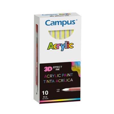 Rotuladores Acrílicos Campus Acrylic 3D Amarillo 10 ud