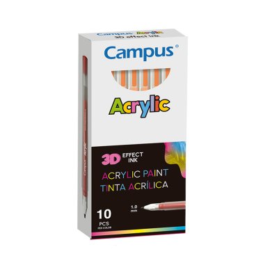 Rotuladores Acrílicos Campus Acrylic 3D Naranja 10 ud