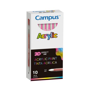 Rotuladores Acrílicos Campus Acrylic 3D Rosa 10 ud