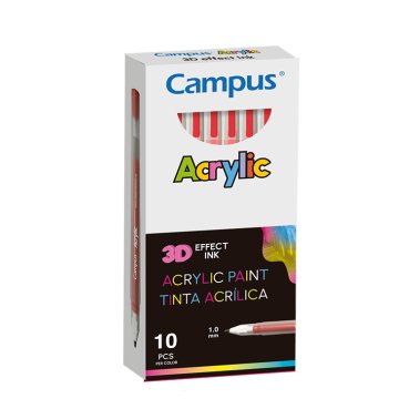 Rotuladores Acrílicos Campus Acrylic 3D Rojo 10 ud