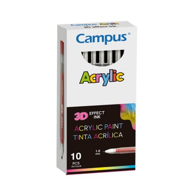 Rotuladores Acrílicos Campus Acrylic 3D Negro 10 ud