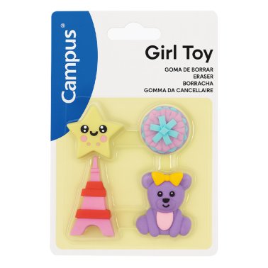 Goma de Borrar Campus Fantasía Figuras Expositor 24 Blíster