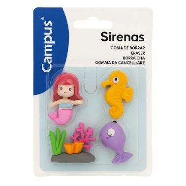 Goma de Borrar Campus Fantasía Figuras Expositor 24 Blíster