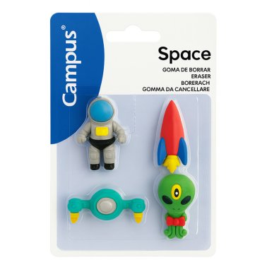 Goma de Borrar Campus Fantasía Figuras Expositor 24 Blíster