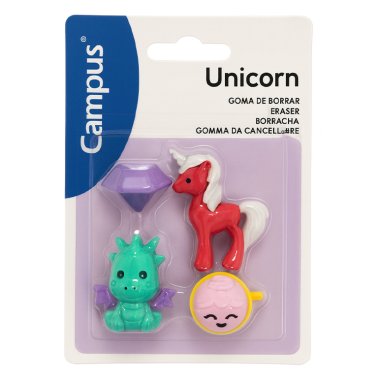 Goma de Borrar Campus Fantasía Figuras Expositor 24 Blíster