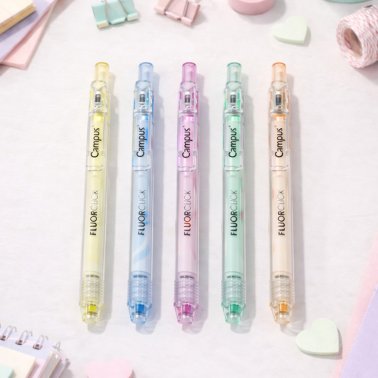 Marcador Fluorescente Pen Campus Retráctil Clip Fruta Perfumado Punta 1-4mm Azul