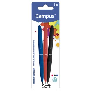 Bolígrafo Tinta Fluida Viscosa Plus Soft Colores Surtidos Blíster /3 ud.