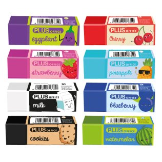 Goma de Borrar Plus Office Plus Fruit 50x16x16 mm. Colores Surtidos Expositor /32 ud.