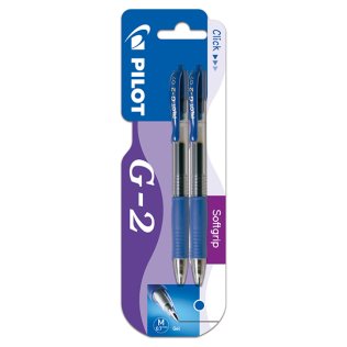 Bolígrafo Tinta Gel Pilot G-2 Azul Blíster /2 ud.