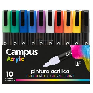 Rotuladores Acrílicos Campus Acrylic 10 colores Básicos