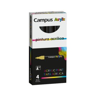 Rotuladores Acrílicos Campus Acrylic Negro 4 ud