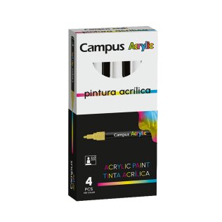 Rotuladores Acrílicos Campus Acrylic Blanco 4 ud