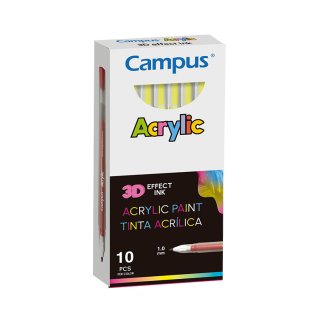 Rotuladores Acrílicos Campus Acrylic 3D Amarillo 10 ud